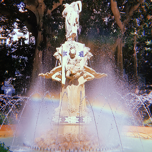 A photograph of a fountain